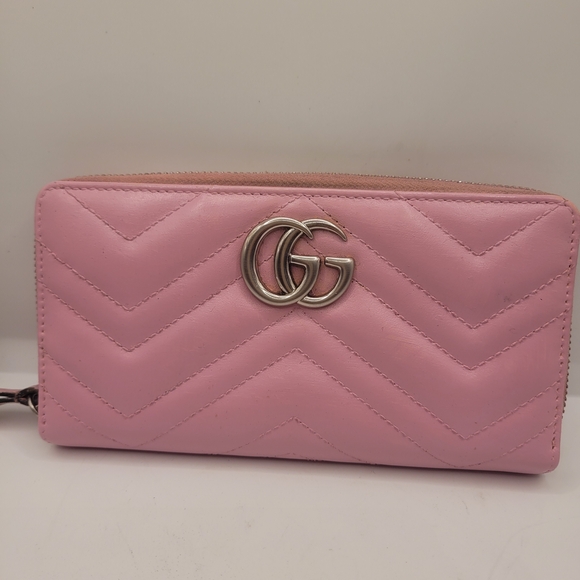 Gucci Handbags - Gucci Pink Quilted Wallet